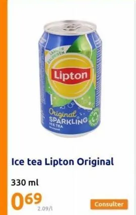 rafraîchissez-vous avec le thé glacé lipton original sparkling 330ml - 2.09/1!