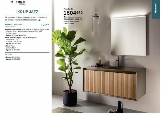 ensemble présente: tailormade stocco iks up jazz - meuble sous-vasque tiroir 1, 35370, promo hôteco-mart!