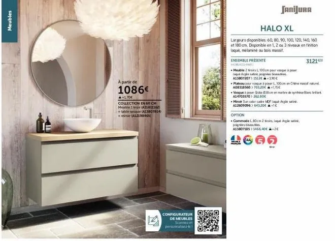 meubles halos xl: collection configurable à partir de 1086€ +1.70e, table v, miroir & plus!