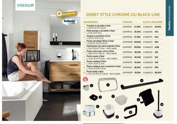 découvrez les vigour exclusivités aubade creaty: derby style chromé & noir - accessoires naman à partir de 17,90€!