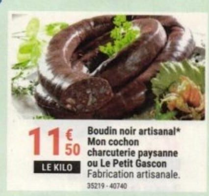 boudin noir artisanal Mon cochon charcuterie paysanne ou Le Petiti Gascon