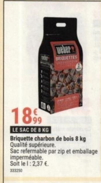 briquettes de charbon de bois 8 kg