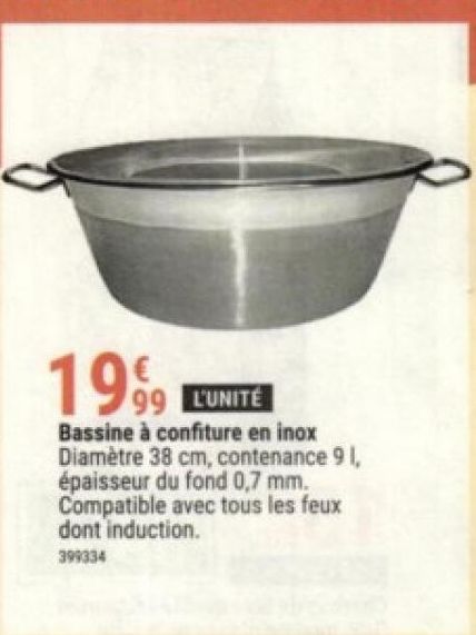 bassine à confiture en inox