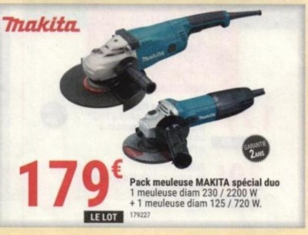 Pack meuleuse MAKITA spécial duo