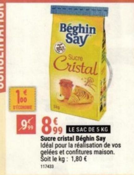 sucre cristal Béghin Say