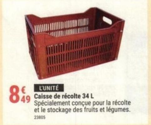 Caisse de récolte 34L