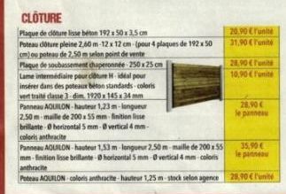 Promo Jusqu'à 31,90€ : Clôture Composée de Plaques de Béton & Poteaux en Bois.