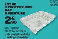 Lot de 3 Protections BAC à Peinture - €90 - 180mm - Réutilisable & Nettoyable!