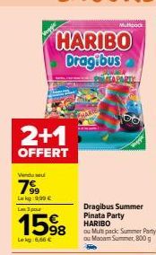 Découvrez le Pack Summer Party HARIBO : Promo 2+1 OFFERT + Dragibus Pinata 800g à 6,66€ !