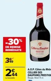 Achetez Le Cellier Bauphies Prestige AOP Côtes du Rhône Rouge ou Rose et Économisez 30% ! 349$ 244$