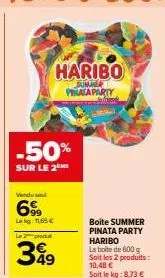 une promotion immanquable ! -50% sur le 2 boites haribo summer pinata party 600g, à partir de 8,73€/kg !