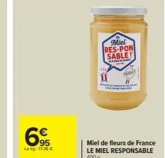 promo: miel de fleurs de france - 400g, seulement 6.95€ lekg, 12.36€ xt!