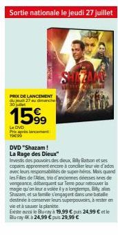 Durant 4 jours seulement: Prenez Shazam! La Rage des Dieux - Investis des pouvoirs des dieux - DVD Prox après lancement le 27 juillet 159⁹!
