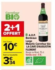 Votre Cave d'Augustin Florent à Petit Prix : 2 + 1 Offert pour 10€ - Bouteille 334 AOP Bordeaux Rouge ou Rosé 75cl !