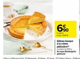 Gâteau Basque à la Crème Pâtissière à 6% de Réduction | 650 g | 10,62 €