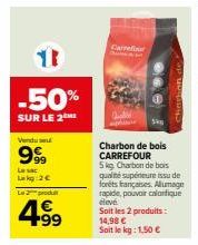 charbon de bois Carrefour