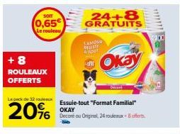 Offre Spéciale: Économisez 20% sur le Pack de 32 rouleaux Essuie-tout Format Familial. 24+8 Gratuits!