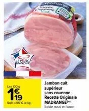 jambon cuit madrange