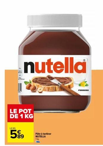 Promo Éclair! 1 KG Nutella Ferrero à un Prix Imbattable!