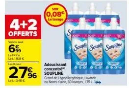 soupline: lavage concentré à 0,08€ + promo 27% - 4+2 gratuits + adoucissant concentré à 53€!