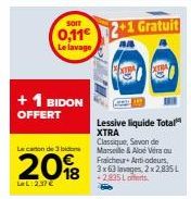 Offre Spéciale : Lavage XTRA Classique + Fraicheur+Anti-odeurs, 3x63 lavages, 2 x 2.37€ + 1 BIDON OFFERT