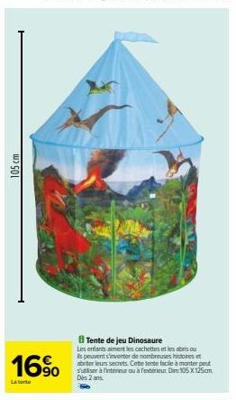 Une Tentes Dinosaure de 105 cm pour les Enfants - 16% de Réduction ! Des Cachettes et Abris pour stimuler l'Imagination !