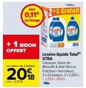 Promo XTRA: Le Lavage avec 2 Bidons Offerts, 3 Cartons de 3 Bidons, 20% de Réduction, 2,37€!