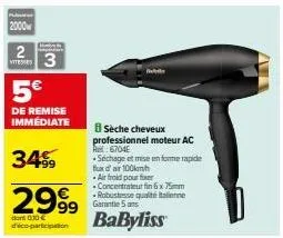 sèche-cheveux professionnel ac a6704e - dont 10€ de déduction - jusqu'à 2999€ avec 5€ de remise immédiate!
