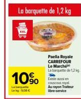 Couscous Royal 10% de réduction CARREFOUR Le Marché - 1,2 kg de Barquette Paella Royale au rayon Traiteur libre-service.