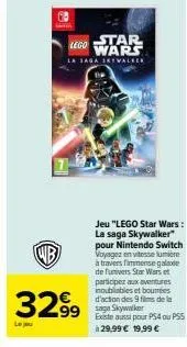lego star wars: la saga skywalker pour nintendo switch - 32.99€ - voyagez dans l'immense galaxie star wars!