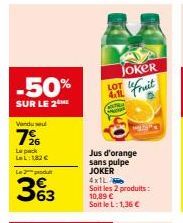 Promo -50%: Le Pack LeL avec 2 Produits JOKER à 10,89€ et le L à 1,36€