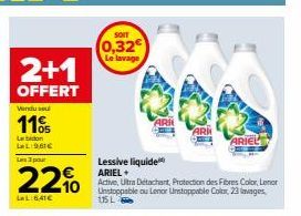 Offre Spéciale : 3 Liquides Lave-Linge Ariel + Lenor Unstoppable pour Seulement 961€, soit 22% de Réduction!