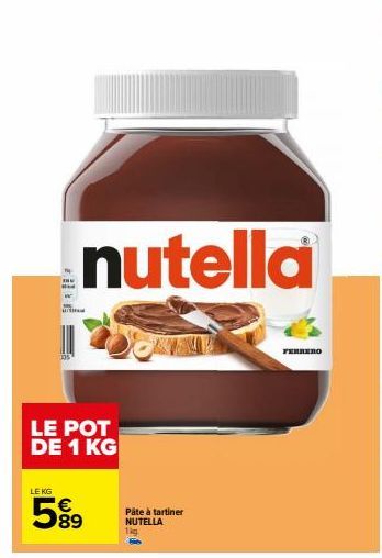 Cassez le prix du Nutella 1kg Ferrero: 5% OFF!