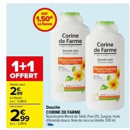 Offre Spéciale : Corine de Farme Monoi de Tahiti, 1+1 Offert et 2 Flacons pour 2,99€ seulement!