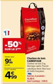 charbon de bois Carrefour