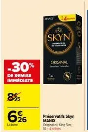skyn préservatifs manix original king size 10-4 offerts avec -30% de remise imédiate!