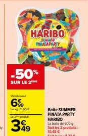 HARIBO Summer Pinata Party: -50% sur le 2ème - Boite 600g à 10,48€, Le Kg à 8,73€!