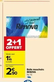 offre spéciale: 3 boîtes mouchoirs renova pour 2,90€ - 70 feuilles par boîte!