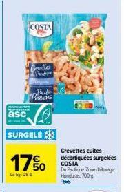 Crevettes cuites décortiquées COSTA Du Pacifique : 25€ -17% promo! 700g, Hond.Lekg
