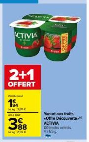 yaourt aux fruits Activia