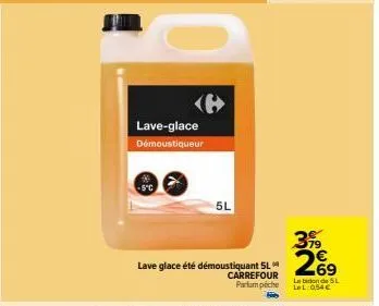 le lave-glace démoustiqueur à 5°c de carrefour à prix réduit ! 5l à 26,99 €.