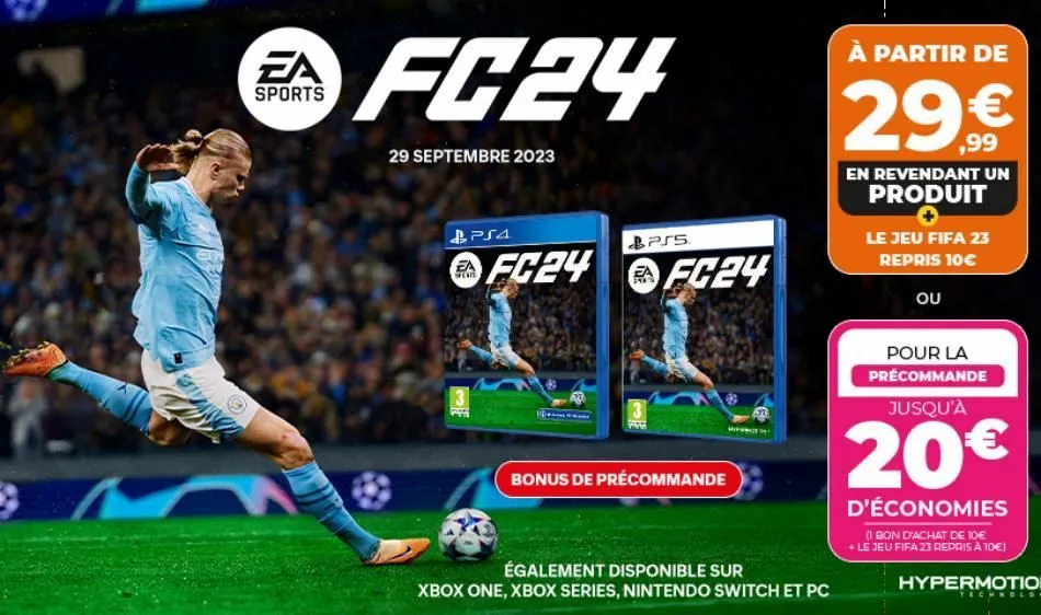 le sports fc24 est disponible sur ps4 et xbox one, 29 septembre! découvrez ses bonus de précommande à partir de 29€€€.