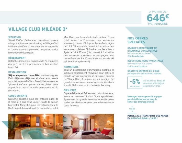 Village Club Miléade 3* : Une Situation Exceptionnelle à Morzine !