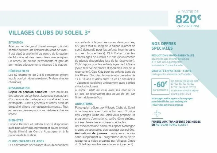 vivre la douceur à morzine - villages clubs du soleil 3*!