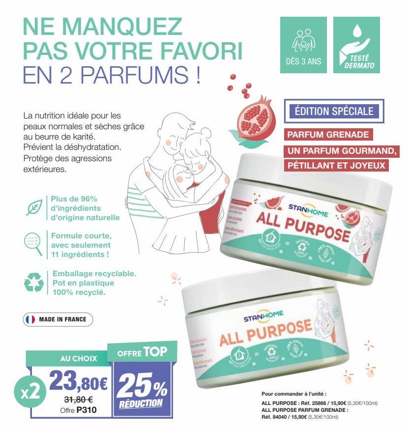 Ne Manquez Pas Notre Favourite en 2 Parfums - Beurre de Karité Prévient la Déshydratation et Protège!