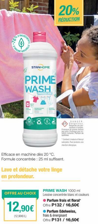 Stanhome Prime Wash Edelwele: 20% de Réduction, Précautions d'Emploi Requises!