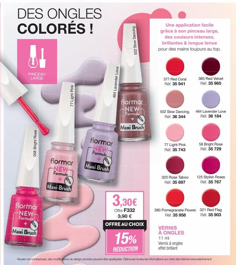 Tendance Vernis : OC en Style avec Flormar | Promo NEW-Formula + Maxi Brush | 058 Bright Rose & 77 Light Pink & 464 Lavender Love