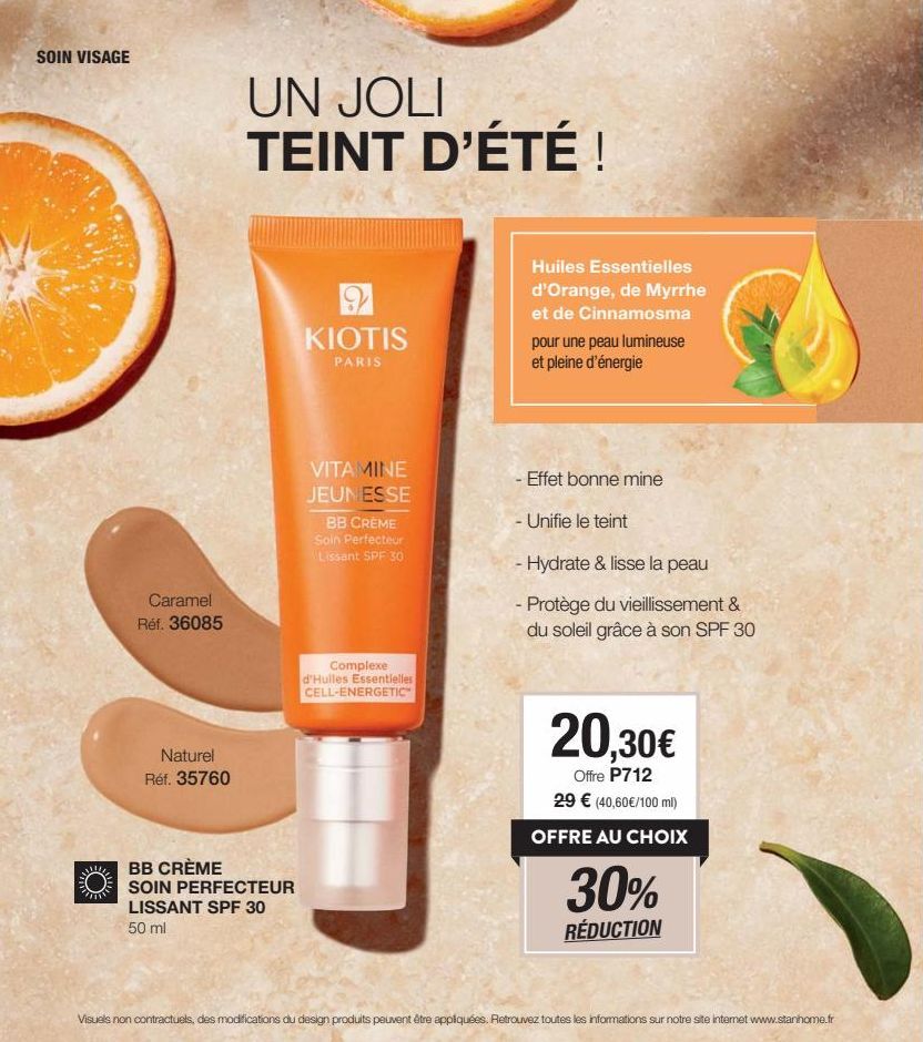 BB Crème Kiotis : Soin Perfecteur Lissant SPF 30 50 ml, une Vitamine Jeunesse pour un Jolie Teint d'Été !