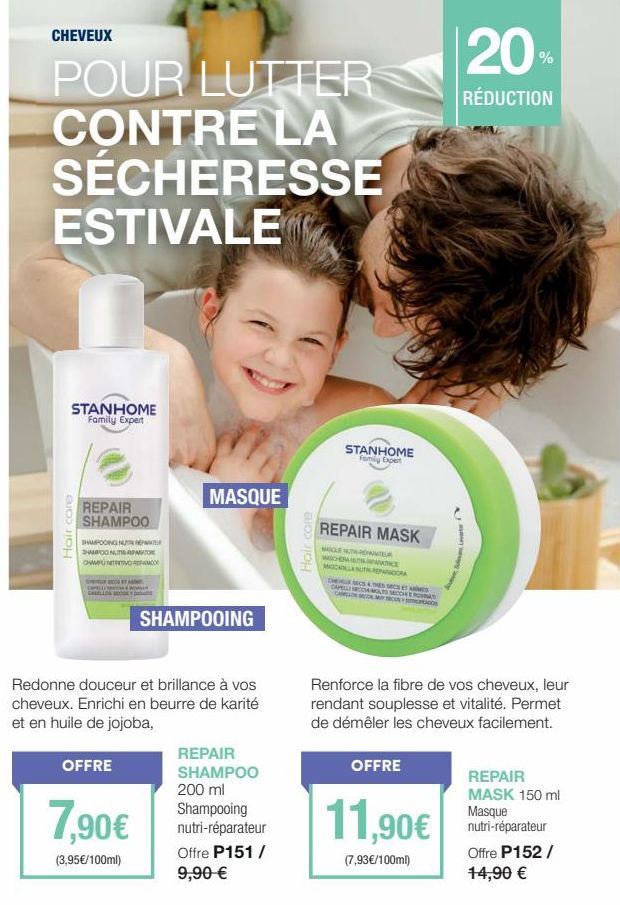 Réparez Vos Cheveux avec le Shampoing Nutritif Stanhome Family Expert - Offre à 7,90€ (3,9) !