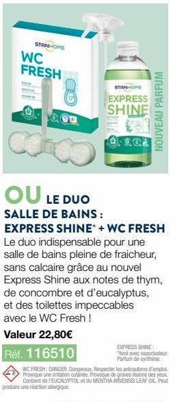 Stanhome WC Fresh: Fraîcheur sans calcaire avec le Duo Promo Express Shine + WC Fresh!
